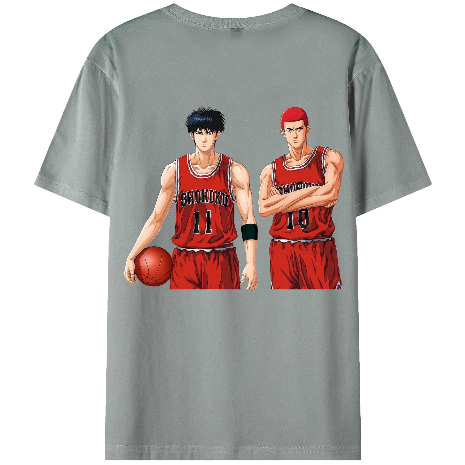 （画像用） SLAM DUNK／スラムダンク 綿100％ メンズ半袖Tシャツ（バックプリント） 通気性